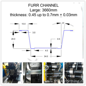 Hat Furring Channel Roll Forming Machine